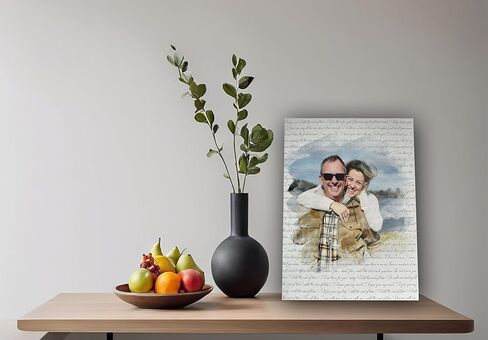 Personalized Song Lyrics Wall Art - Custom Wedding Photo Couples - First Anniversary Wedding Gift for Him or Her - Wedding Song Lyrics - 1 Year Gift for Wife or Husband - Canvas board and Framed in Saudi Arabia