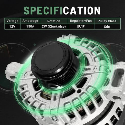 13502988 Alternator 150A, Fit for Chevrolet Camaro 2010-2012, Colorado 2015-2016, GMC Canyon 2015-2016 | 3.6L V6 GAS - Replace 11485, 11485N, 849127, FG15S026, AL8876X Generator 12V CW in Kuwait