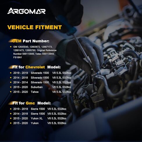 10911 Starter for Chevrolet Silverado 1500 14-19 Suburban Tahoe 15-20，V8 5.3L Starter Motor Compatible with GMC Sierra 1500 14-19 Yukon XL 15-20 12645040 in Kuwait