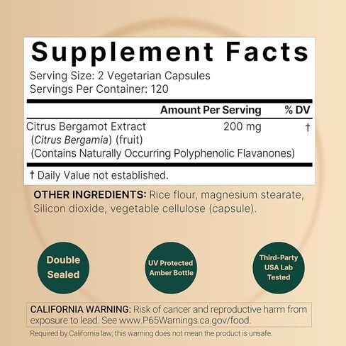 NatureBell Citrus Bergamot 5,000 mg Equivalent, 240 Veggie Capsules | Extra Strength 25:1 Fruit Extract – High Antioxidant Level – Heart & Immune Support Supplement – Vegan, Non-GMO in Kuwait