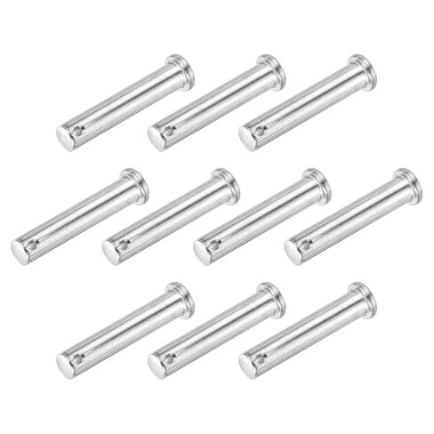 uxcell 10Pcs 10mmx35mm Single Hole Clevis Pins, 304 Stainless Steel Flat Head Single Hole Clevis Pins for Mechanics Repair, Furniture Installation, Industrial Equipment, DIY (Silver) in Saudi Arabia
