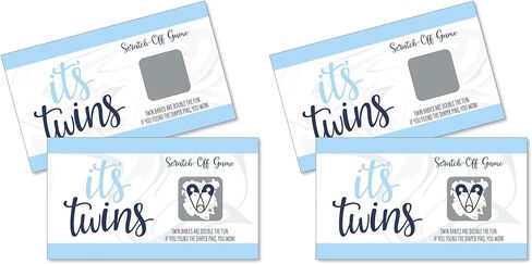 Big Dot of Happiness It’s Twin Boys - Blue Twins Baby Shower Game Scratch Off Cards - 22 Count in Saudi Arabia
