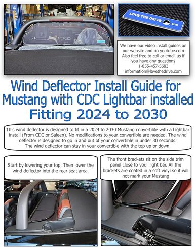 يناسب عاكس الرياح Love The Drive سيارات موستانج المكشوفة من 2024 إلى 2030 مع شريط إضاءة CDC أو شريط نمط in Kuwait