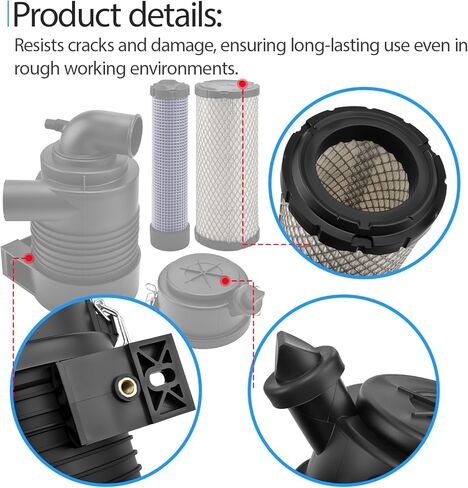 Air Filter Canister Assembly 11010-0715 Compatible with Kawasaki FX651V FX691V FX730V FX751V FX810V FX921V Replace 11013-7044 11013-7045 in Kuwait