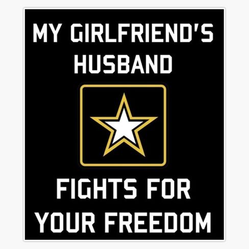 My Girlfriends Husband Fights for Your Freedom Magnet Reusable Flexible Magnetic Sticker 5" in Saudi Arabia