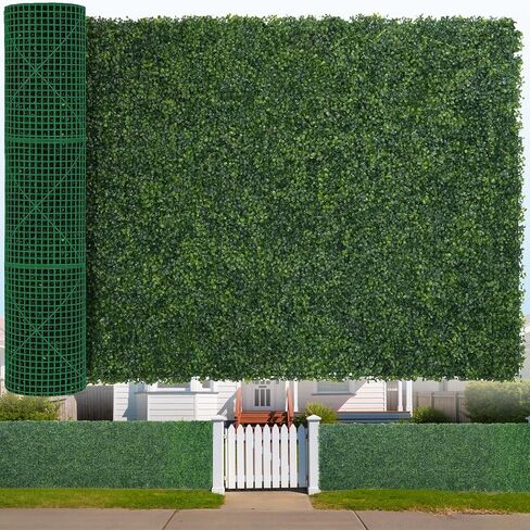 Artificial Boxwood Roll, 40x120 in(33.3 sqft) UV-Anti Faux Ivy Hedge Grass Wall Panels for Patio and Balcony Privacy, Fake Greenery Backdrop Decor for Fence, Garden, Backyard in Saudi Arabia