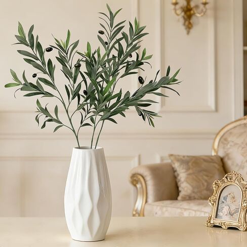 Bdor 5 Pack Artificial Olive Branches with Black Olives, 35.8 Inch Tall Faux Olive Stems – Realistic Olive Leaf & Fruit Greenery for Floor Vases, Home & Wedding Decor in Kuwait