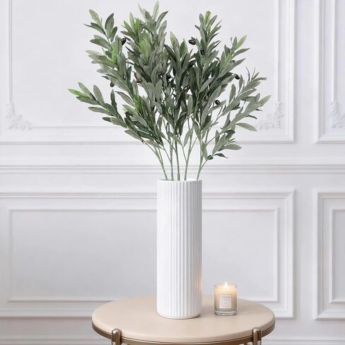 Bdor 5 Pack Artificial Olive Branches with Black Olives, 35.8 Inch Tall Faux Olive Stems – Realistic Olive Leaf & Fruit Greenery for Floor Vases, Home & Wedding Decor in Kuwait