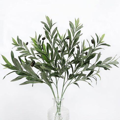 Bdor 5 Pack Artificial Olive Branches with Black Olives, 35.8 Inch Tall Faux Olive Stems – Realistic Olive Leaf & Fruit Greenery for Floor Vases, Home & Wedding Decor in Kuwait