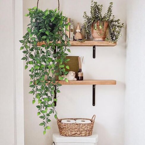 Artificial Hanging Plants Fake Greenery Vine Potted Decor for Home Office Living Room Indoor Outdoor Wall Decoration in Saudi Arabia