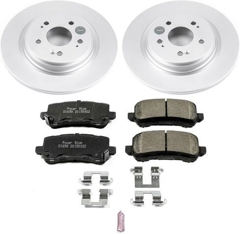 Power Stop CRK7903 Coated Rotor Rear Brake Kit- Coated Brake Rotors and Z17 Ceramic Brake Pads For Honda Odyssey 2018-2020 [Model Specific] in Saudi Arabia