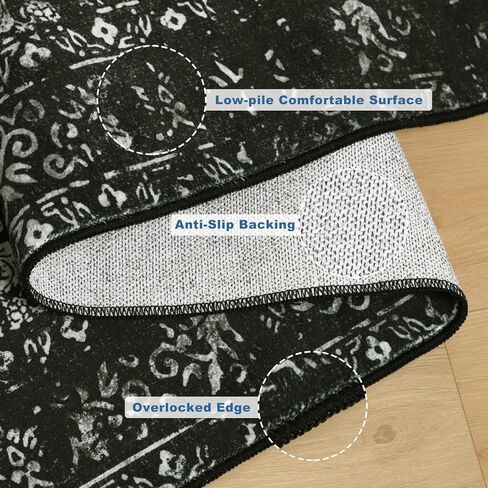 سجادة كرسي مكتب للأرضيات الصلبة والبلاط، مقاس 60 بوصة × 75 بوصة، سجادة كرسي مكتب للكراسي الدوارة، مضادة للانزلاق تحت سجادة المكتب، واقي أرضية للمكتب المنزلي، سجادة منطقة قابلة للغسل لغرفة المعيشة، أسود أخضر in Kuwait