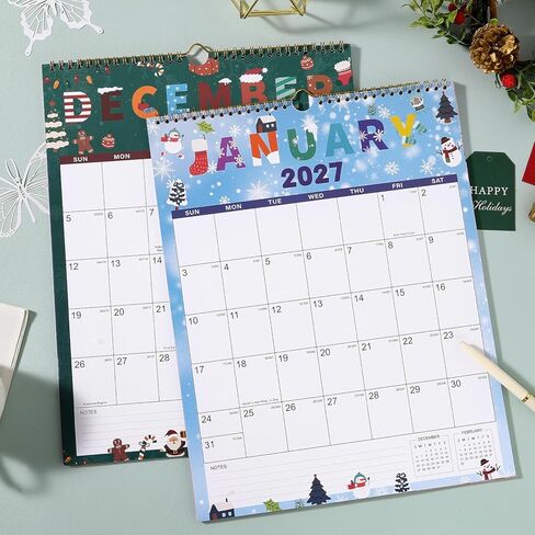 التقويم 2026-2027 - تقويم الحائط 2026-2027، يوليو 2026 - ديسمبر 2027، تقويم حائط 18 شهرًا، 11.4 بوصة × 14.6 بوصة، حلقة تعليق، مثالية للتخطيط - 12 موضوعًا مختلفًا in Kuwait