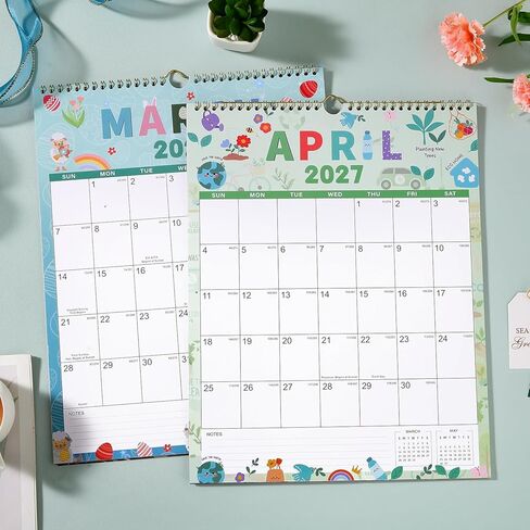 التقويم 2026-2027 - تقويم الحائط 2026-2027، يوليو 2026 - ديسمبر 2027، تقويم حائط 18 شهرًا، 11.4 بوصة × 14.6 بوصة، حلقة تعليق، مثالية للتخطيط - 12 موضوعًا مختلفًا in Kuwait