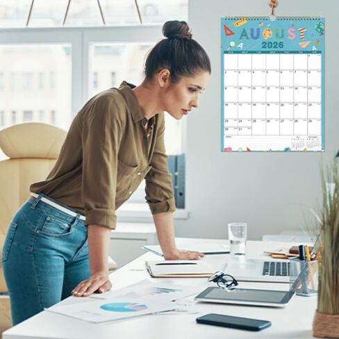 التقويم 2026-2027 - تقويم الحائط 2026-2027، يوليو 2026 - ديسمبر 2027، تقويم حائط 18 شهرًا، 11.4 بوصة × 14.6 بوصة، حلقة تعليق، مثالية للتخطيط - 12 موضوعًا مختلفًا in Kuwait