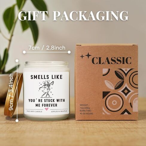 Gifts for Her Him, Funny Anniversary Candle Gifts for Women Men Couple - Apples Maple Scent, Valentines Christmas Birthday Gift for Girlfriend Boyfriend Wife Husband, Cute Best Friend Friendship Gift in Saudi Arabia