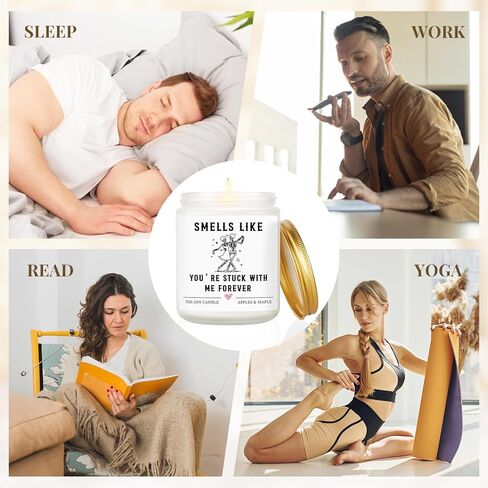 Gifts for Her Him, Funny Anniversary Candle Gifts for Women Men Couple - Apples Maple Scent, Valentines Christmas Birthday Gift for Girlfriend Boyfriend Wife Husband, Cute Best Friend Friendship Gift in Saudi Arabia