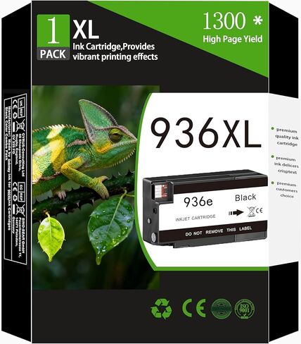 خراطيش حبر سوداء 936XL 936e متوافقة مع خراطيش حبر HP 936e 936 بديلة لطابعات HP OfficeJet Pro 9110 9120 9122 9125 9128 9130 9135 9730 Series (1 ظهر) in Kuwait