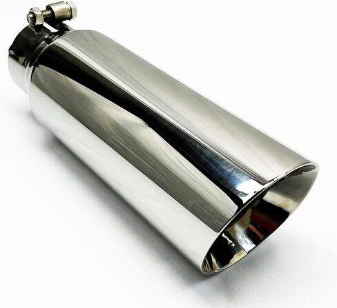 Exhaust Tip 3.00" Inlet 4.00" OD 3.00" ID X 12.00" Long WDW40012-300-BOSS-S Slant Double Wall Polished Stainless Steel Wesdon Exhaust Tip in Saudi Arabia