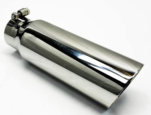 Exhaust Tip 3.00" Inlet 4.00" OD 3.00" ID X 12.00" Long WDW40012-300-BOSS-S Slant Double Wall Polished Stainless Steel Wesdon Exhaust Tip in Saudi Arabia