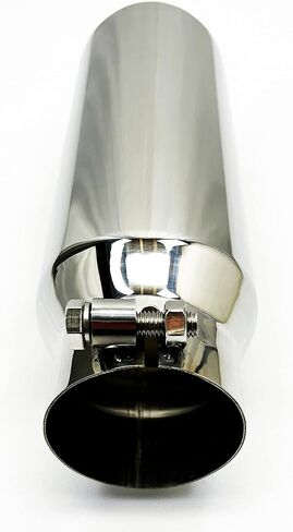 Exhaust Tip 3.00" Inlet 4.00" OD 3.00" ID X 12.00" Long WDW40012-300-BOSS-S Slant Double Wall Polished Stainless Steel Wesdon Exhaust Tip in Saudi Arabia