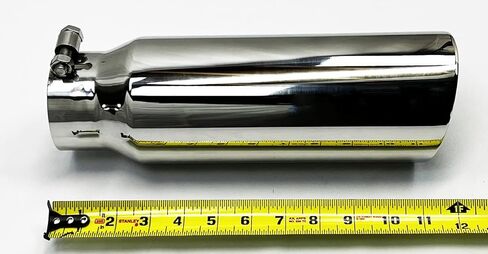 Exhaust Tip 3.00" Inlet 4.00" OD 3.00" ID X 12.00" Long WDW40012-300-BOSS-S Slant Double Wall Polished Stainless Steel Wesdon Exhaust Tip in Saudi Arabia