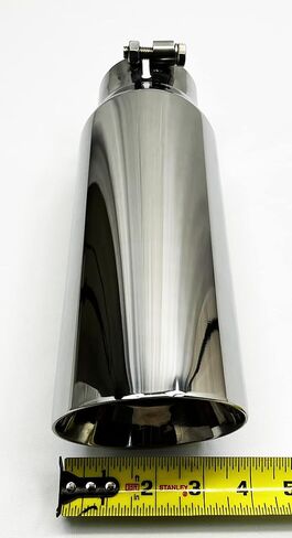 Exhaust Tip 3.00" Inlet 4.00" OD 3.00" ID X 12.00" Long WDW40012-300-BOSS-S Slant Double Wall Polished Stainless Steel Wesdon Exhaust Tip in Saudi Arabia