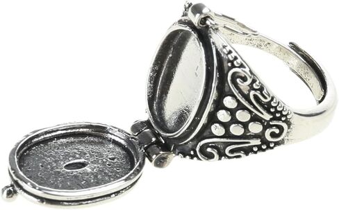 Alloy Gawu Box Rings with Secret Compartment for Jewelry Adjustable Size Openable Rings Ethnic Accessory for Parties in Kuwait