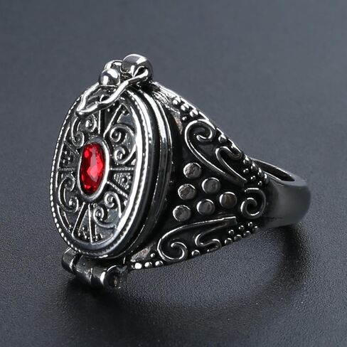 Alloy Gawu Box Rings with Secret Compartment for Jewelry Adjustable Size Openable Rings Ethnic Accessory for Parties in Kuwait