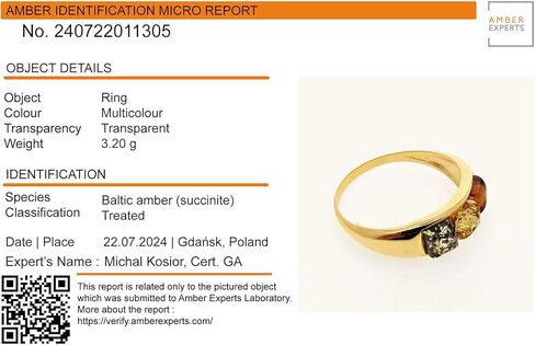 18K Gold Plated Sterling Silver and Multicolored Baltic Amber Ring in Saudi Arabia