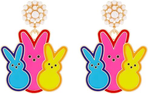 Easter Earrings for Women Funny Easter Rabbit Earrings Colorful Easter Egg Dangle Earrings Cute Easter Bunny Earrings Spring Earring Easter Holiday Jewelry in Saudi Arabia
