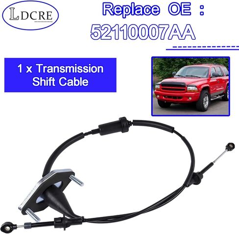 Transmission Shift Shifter Control Cable 52110007AA Replacement, Gear Shift Cable Compatible with Dodge Dakota 1997-2000 and Durango 1998-2000, Automatic Transmission Gear Selector Cable in Saudi Arabia