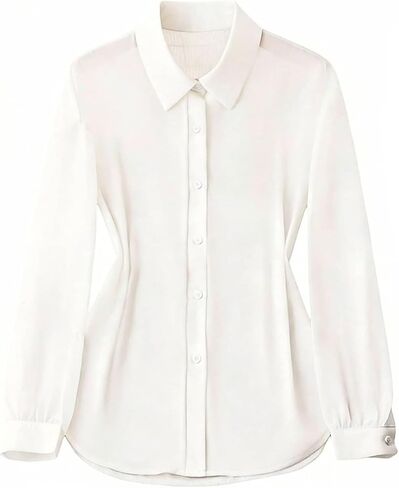 SHENHE Women's Sheer Button Down Shirt Long Sleeve See Through Collared Dressy Casual Blouses in Saudi Arabia