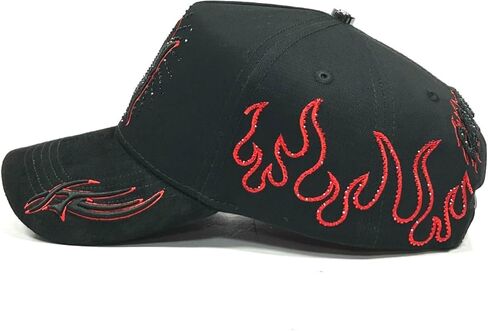 CAPFANS NEW Y FLAMAS RED Black - Premium Hat for Men,Caps for Any Occasion, Men's Baseball Cap, Men's Caps Adjustable, Men Hats Black Snapback Hat - Adjustable in Saudi Arabia