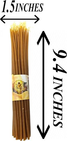 ZULUF 33 Beeswax Taper Candles Blessed at Holy Sepulchre Jerusalem – 9" Honey Scent Orthodox Church Prayer Candles, Christian Devotional Candles for Liturgy, Easter, Home Altar – 3 Bundles (99 Total) in Saudi Arabia