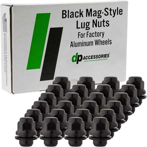 DPAccessories Lug Nuts Compatible with 1989-1995 Toyota Pickup 6-Lug | Black OEM Style | Factory Aluminum Wheels Only | Set of 24 Wheel Nuts | DTOPU605F-BK/1 in Saudi Arabia