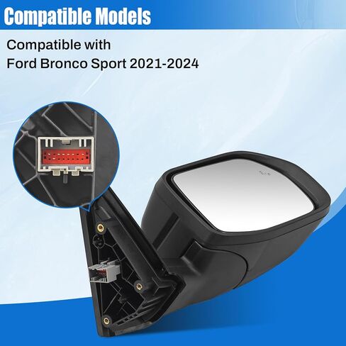 M1PZ17682A مرآة جانبية للركاب قابلة للتدفئة متوافقة مع Ford Bronco Sport 2021-2024 مرآة جانبية يمين مع طاقة النقطة العمياء قابلة للتعديل يدويًا قابلة للطي in Kuwait