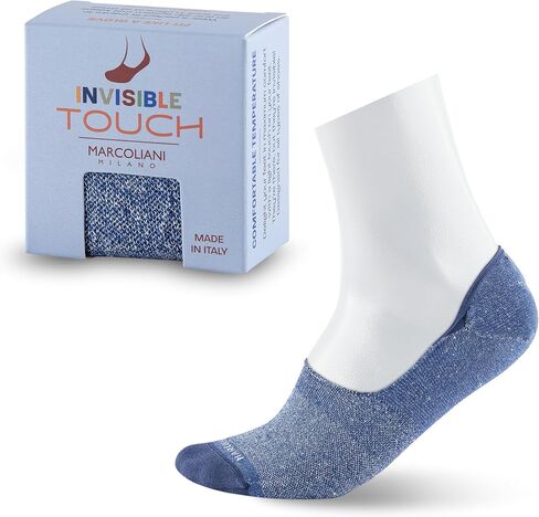 Marcoliani Milano No Show Socks Men - Piqué Invisible Touch | Essence of Linen in Kuwait