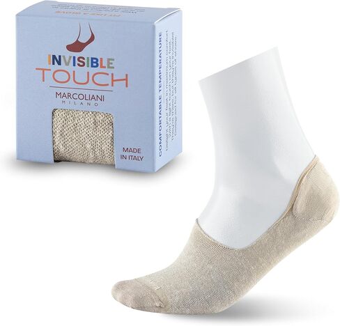 Marcoliani Milano No Show Socks Men - Piqué Invisible Touch | Essence of Linen in Saudi Arabia