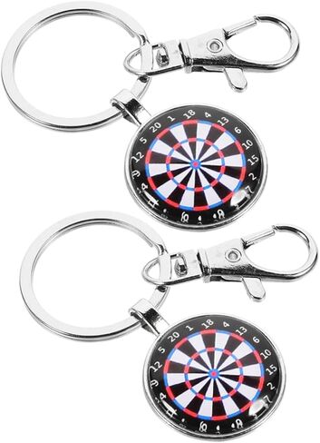IMIKEYA 2pcs Key Ring Stylish Keychain Vintage-inspired Sport Jewelry Stylish Sport Keychain Retro-inspired Jewelry Dartboard Pendant Necklace Collectible Dartboard in Saudi Arabia