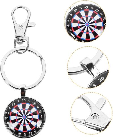 IMIKEYA 2pcs Key Ring Stylish Keychain Vintage-inspired Sport Jewelry Stylish Sport Keychain Retro-inspired Jewelry Dartboard Pendant Necklace Collectible Dartboard in Saudi Arabia
