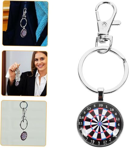 IMIKEYA 2pcs Key Ring Stylish Keychain Vintage-inspired Sport Jewelry Stylish Sport Keychain Retro-inspired Jewelry Dartboard Pendant Necklace Collectible Dartboard in Saudi Arabia