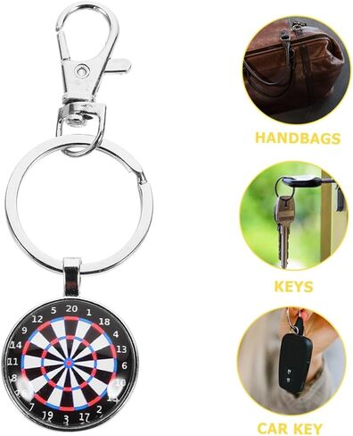 IMIKEYA 2pcs Key Ring Stylish Keychain Vintage-inspired Sport Jewelry Stylish Sport Keychain Retro-inspired Jewelry Dartboard Pendant Necklace Collectible Dartboard in Saudi Arabia