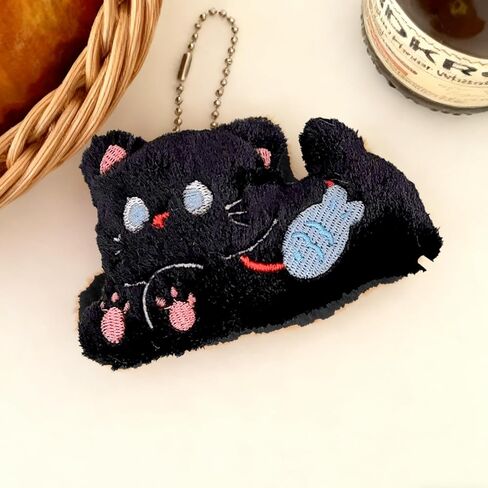 1 Piece Cartoon Animal Pendant Keychain Cute Cat Rabbit Plush Doll Women Backpack Hangings Ornaments Creative Gift,10 * 6.5cm in Saudi Arabia