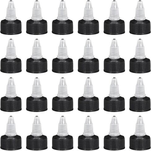 MECCANIXITY 12 Pack Twist Top Cap 24/410 Black Dispensing Squeeze Bottle Replacement Caps for Crafts, Arts, Glue, Liquids in Saudi Arabia