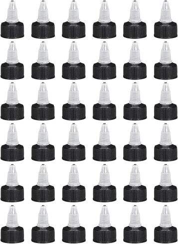 MECCANIXITY 12 Pack Twist Top Cap 24/410 Black Dispensing Squeeze Bottle Replacement Caps for Crafts, Arts, Glue, Liquids in Saudi Arabia