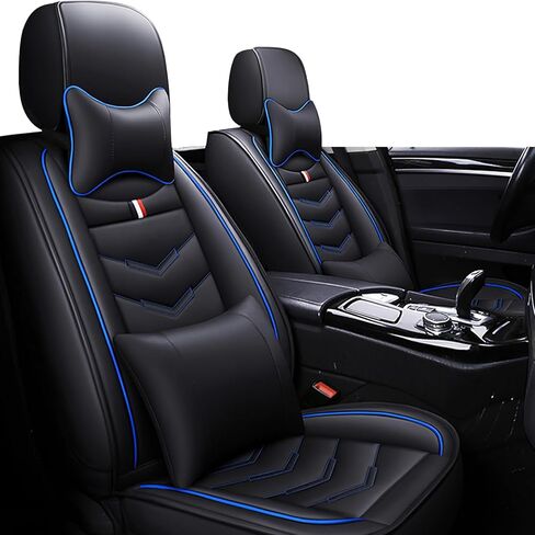 أغطية مقاعد السيارة 8 مقاعد لسيارة جي إم سي يوكون XL 2000-2025، أغطية وسائد جلدية متينة مقاومة للماء، واقي مقعد بتغطية كاملة قابلة للتنفس (قياسي، أسود) in Kuwait