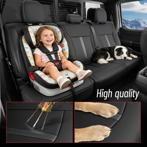 CreekT® Full Set Leather Seat Covers for Ford F150 2015-2025, Waterproof Truck Pickup Seat Covers Fit for Ford F-150 Accessories, for Ford F-150 2015-2025 Super Crew/Crew Cab(XL,XLT) (Black) in Saudi Arabia