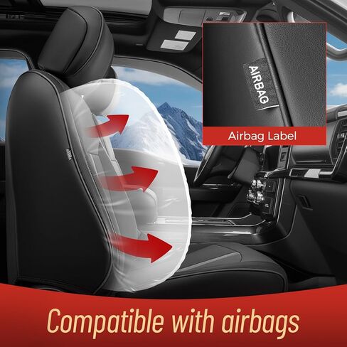 CreekT® Full Set Leather Seat Covers for Ford F150 2015-2025, Waterproof Truck Pickup Seat Covers Fit for Ford F-150 Accessories, for Ford F-150 2015-2025 Super Crew/Crew Cab(XL,XLT) (Black) in Saudi Arabia