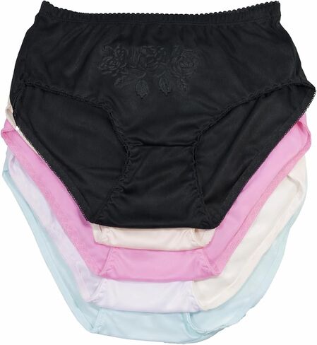 Womens Cotton Underwear 5 Pack High Waisted Lace Briefs Full Coverage Soft Breathable Stretch Panties M-2XL in Saudi Arabia